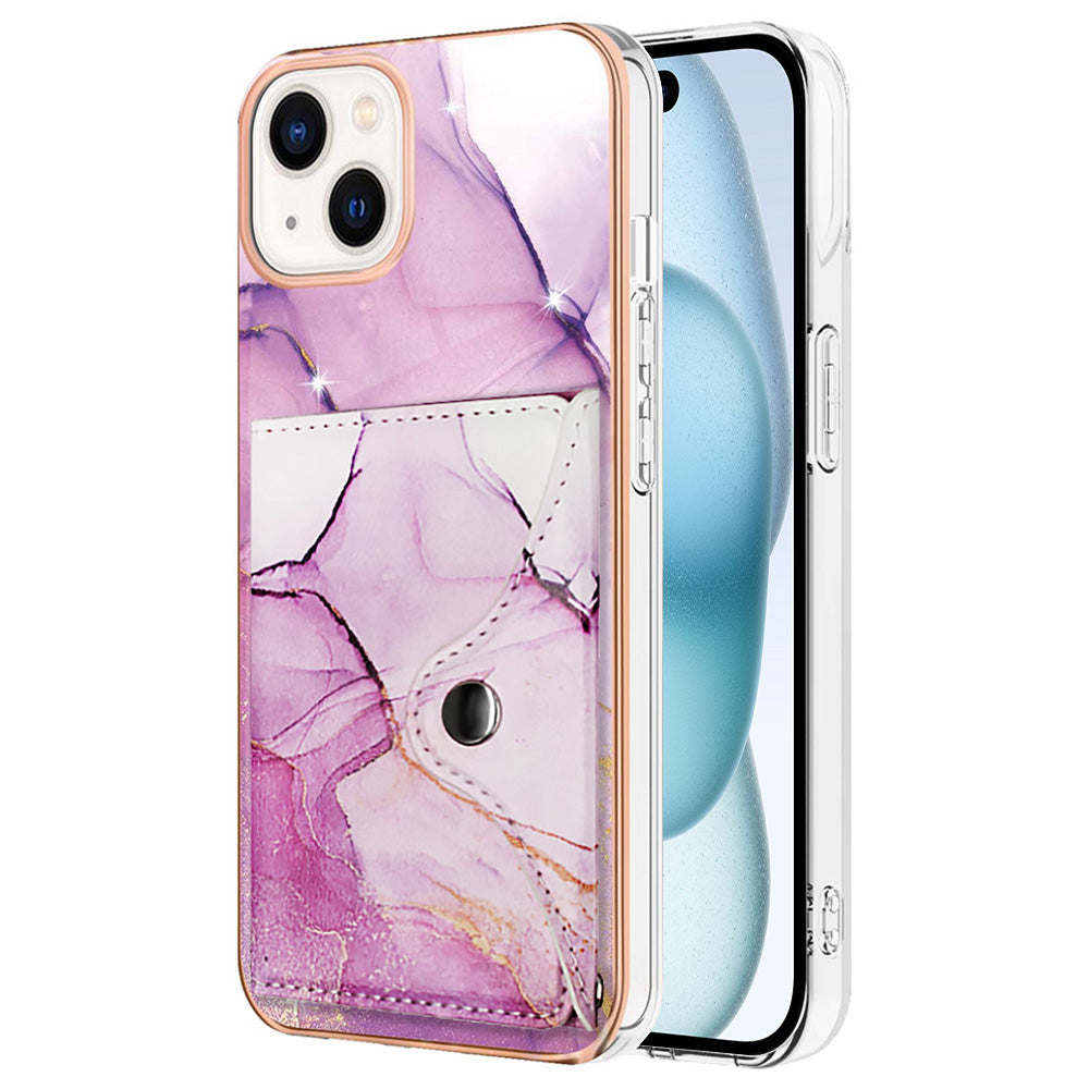 YB Leather Coating Series-9 for iPhone 15 Plus IMD Phone Case Card Slots Leather+TPU Cover YB Leather Coating Series-9 for iPhone 15 Plus IMD Phone Case Card Slots Leather+TPU Cover